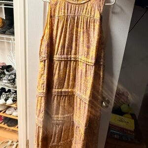 Girls Yellow Paisley Tiered Sundress